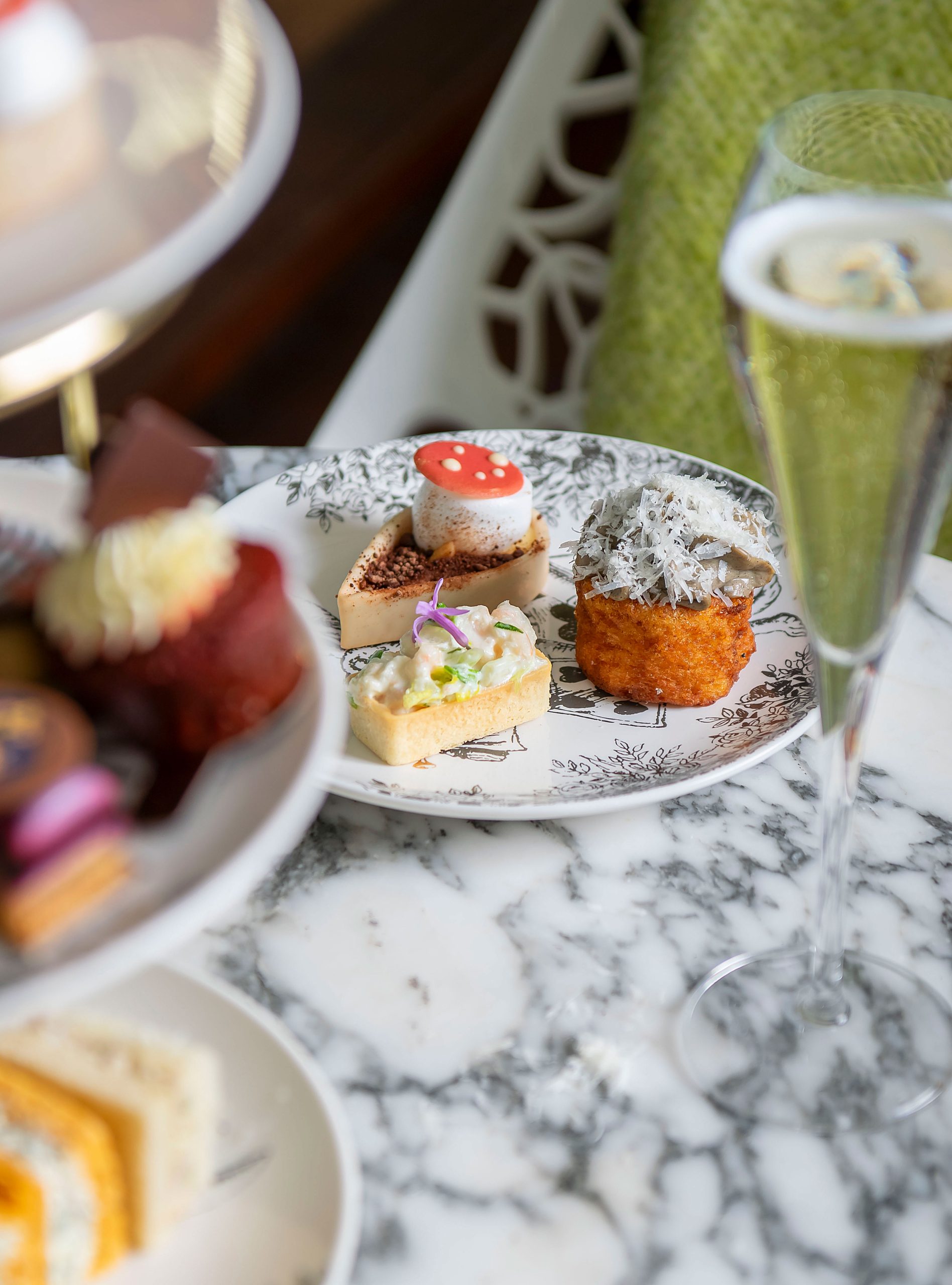 Mad Hatters Afternoon Tea at Sanderson London. Fitzrovia. Central London.